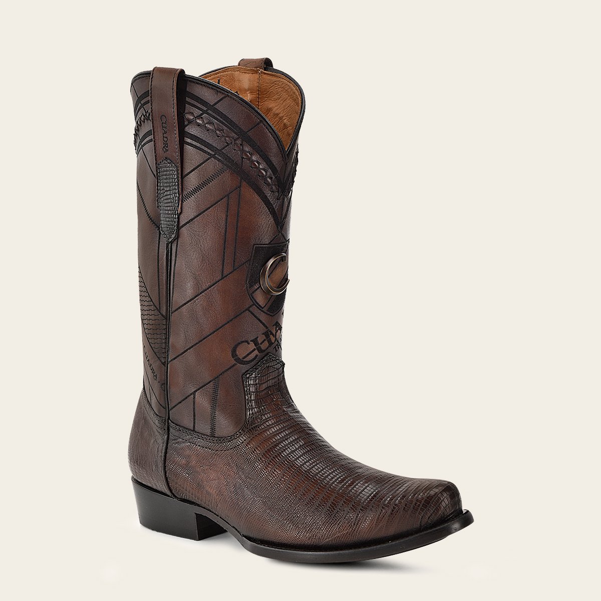 Bota vaquera en piel de lizard.