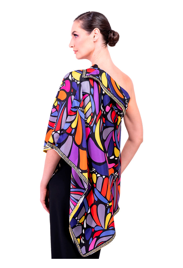 Poncho Mariposa Abstracta