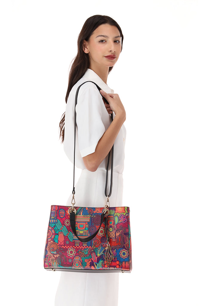 Bolsa Kaxan Saffiano Diosas Mexicas Morado