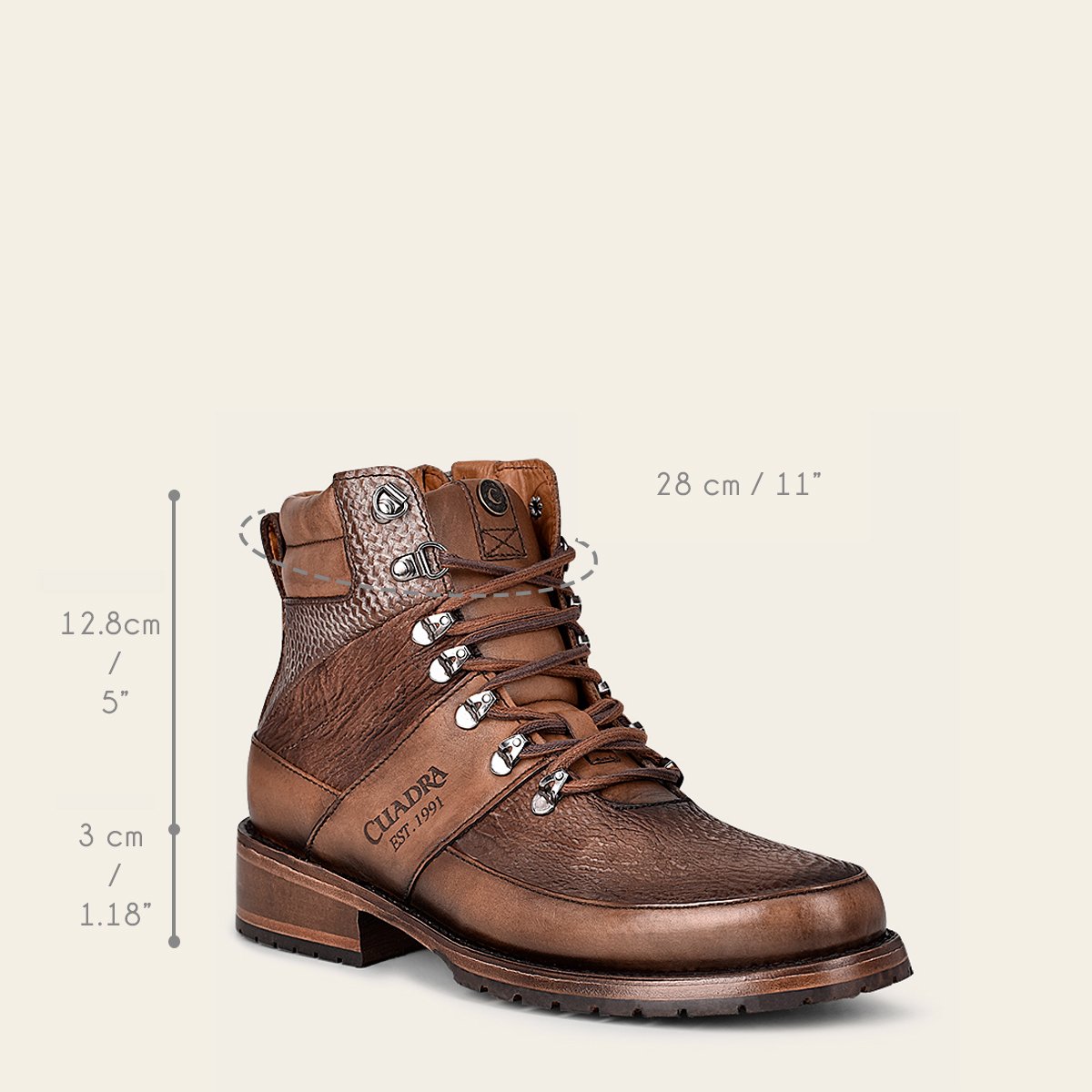 Bota en piel genuina de tiburón