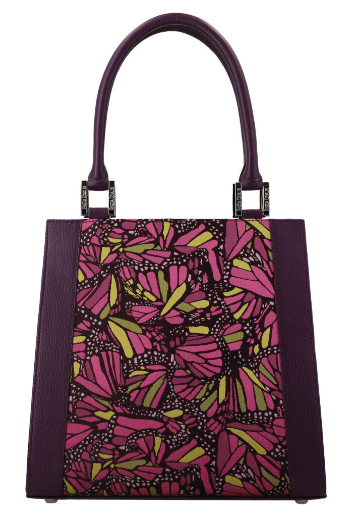 Bolsa Yaab Morado Mariposa Vitral Jqd Fucsia