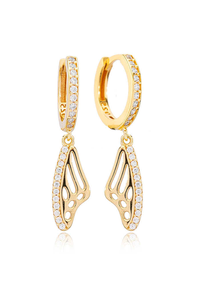 Arracadas Ala de Mariposa Ba?o Oro