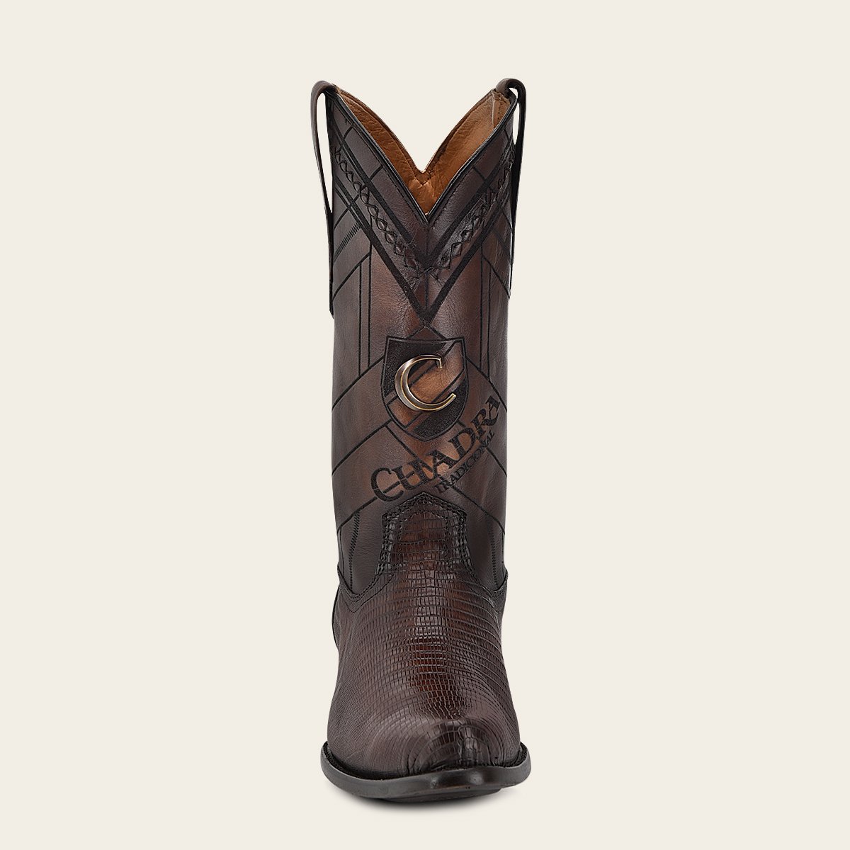 Bota vaquera en piel de lizard.