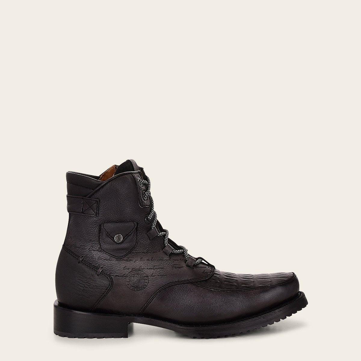 Botín con piel genuina de fuscus para caballero