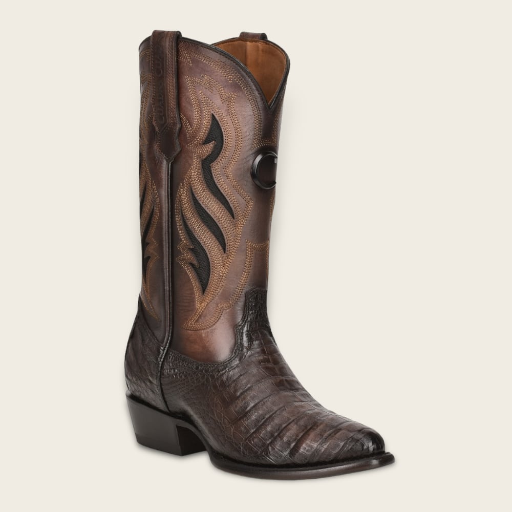 Bota vaquera en piel genuina de fuscus.