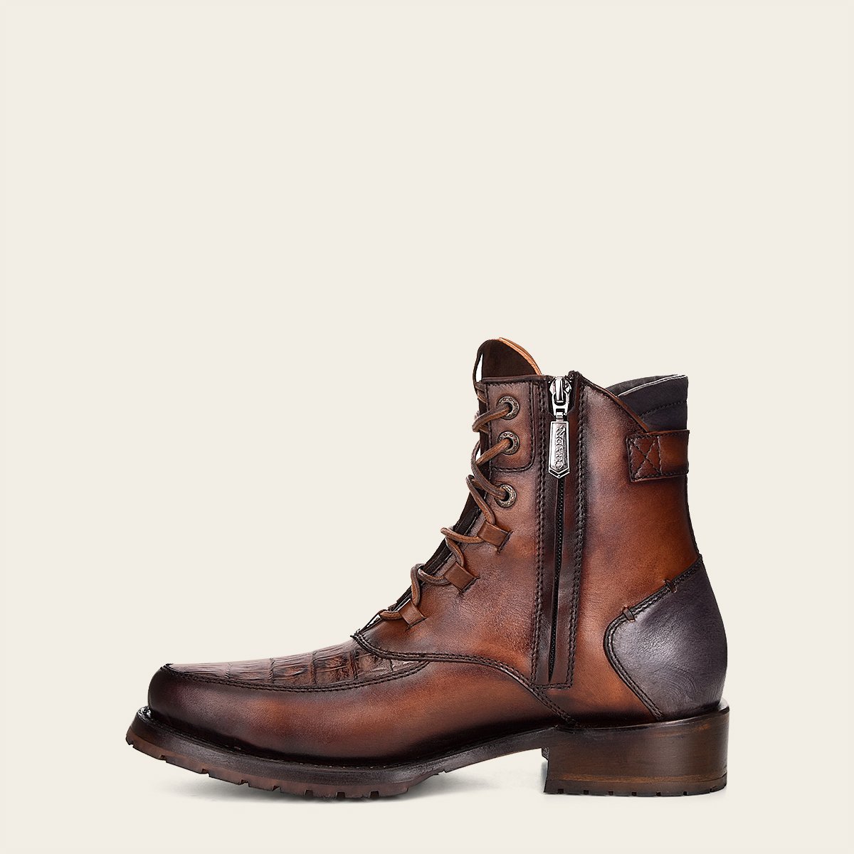 Botín con piel genuina de fuscus para caballero