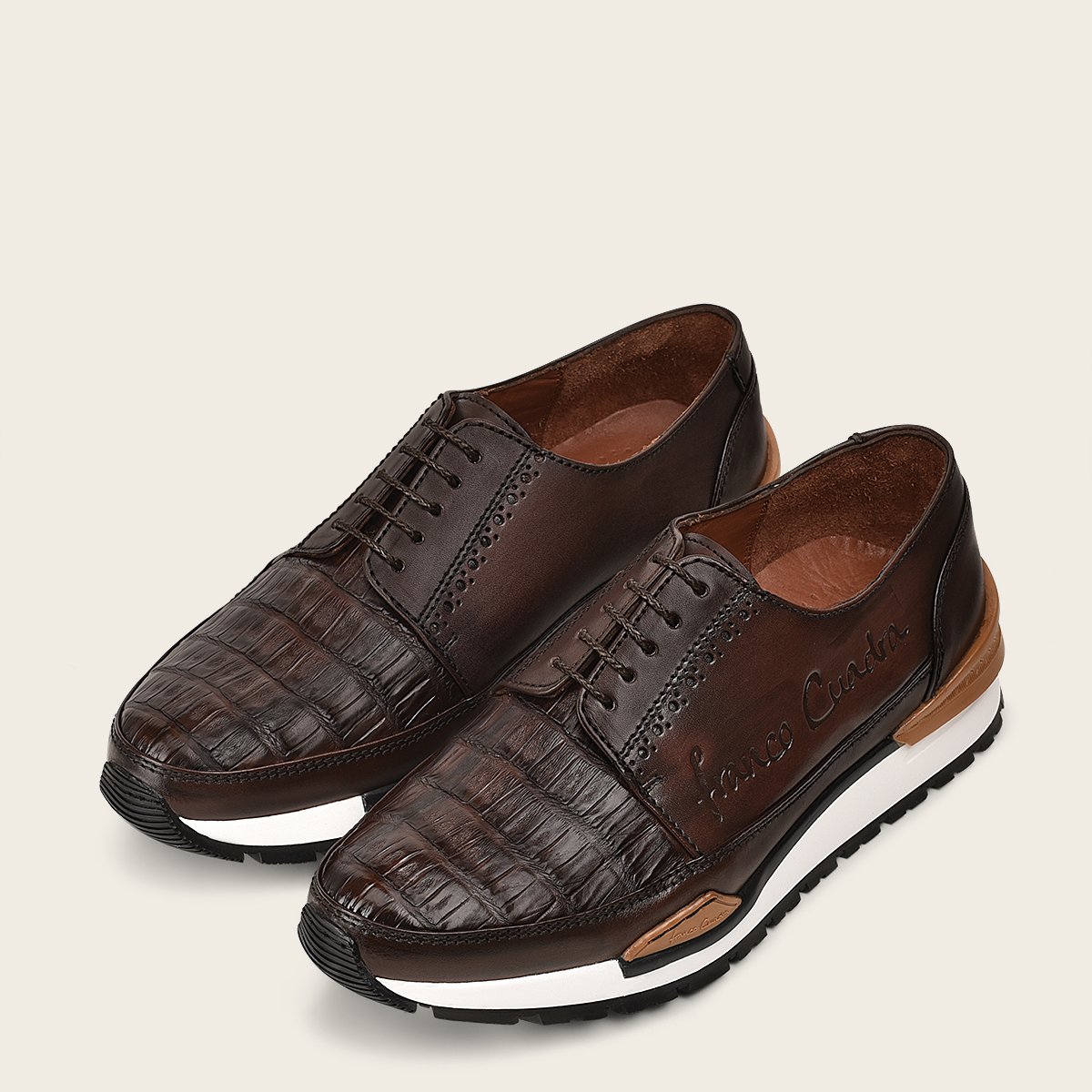 Sneakers con piel genuina de caimán