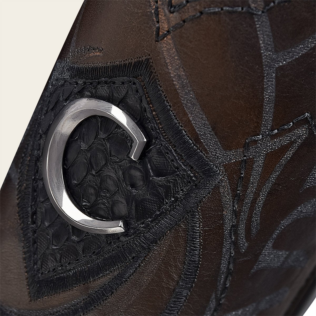 Bota vaquera en piel genuina de pitón