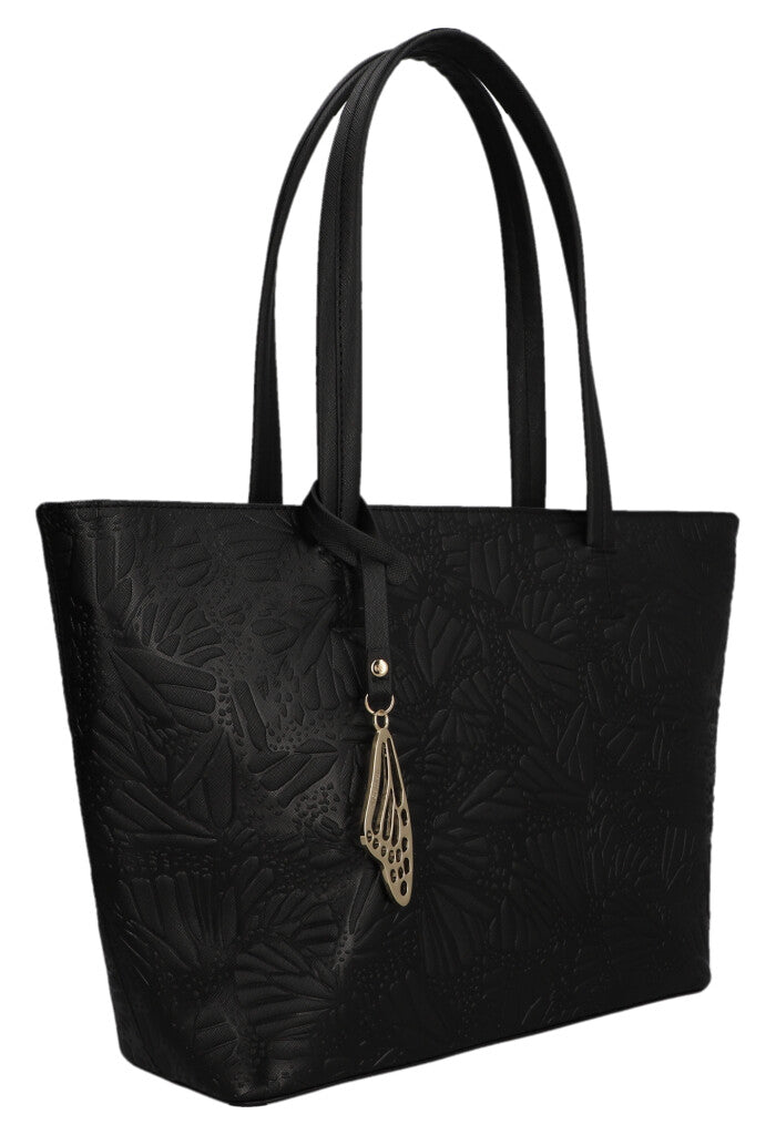 Tote K'iin Saffiano Grabado Mariposa Negro