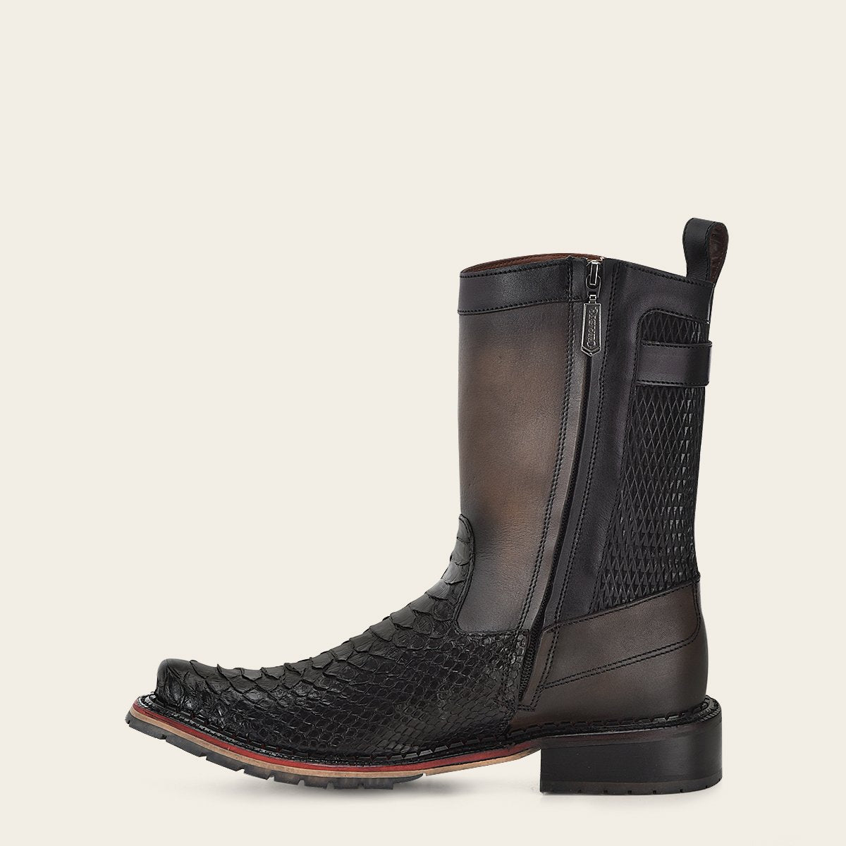 Bota en piel genuina de pitón..