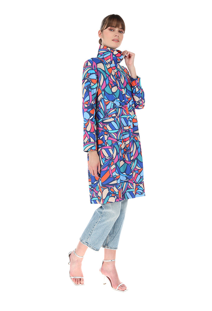 Trench Ehya Mariposa Abstracta Azul