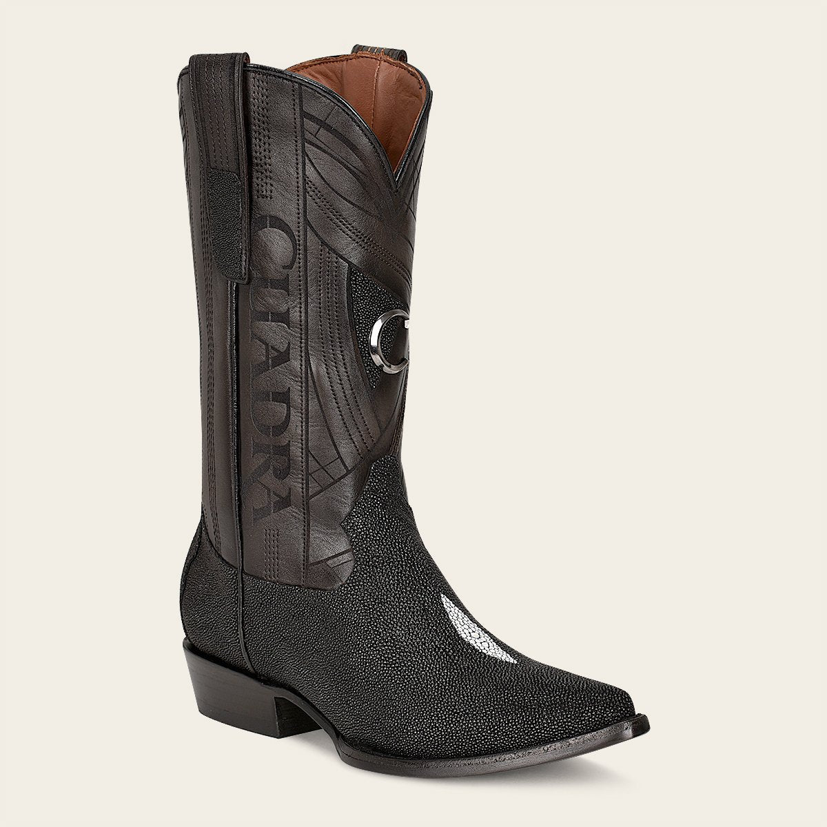 Bota vaquera en piel de mantarraya.