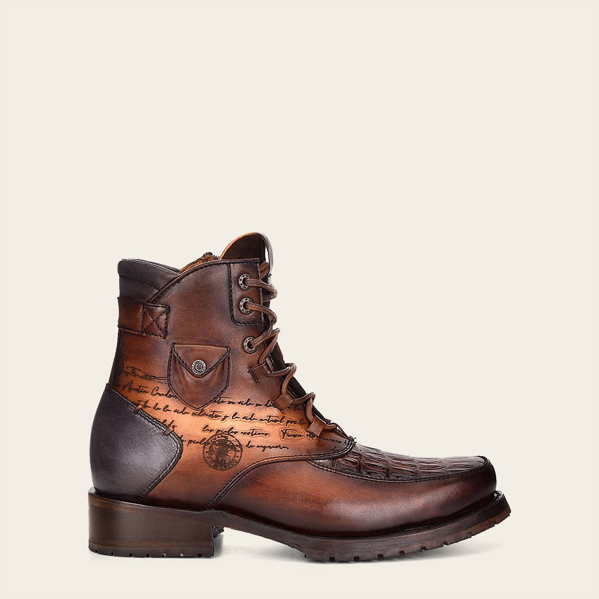 Botín con piel genuina de fuscus para caballero