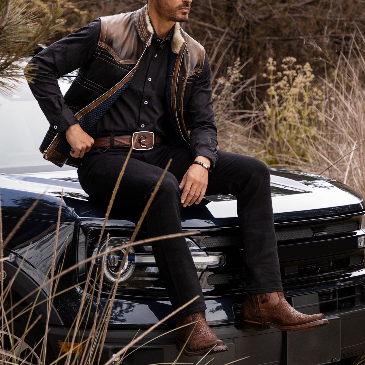 Bota en piel genuina de tiburón.