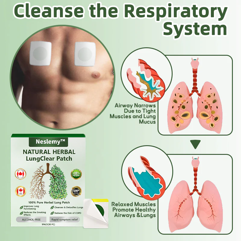 Official Store:  Neslemy™ 𝗡𝗔𝗧𝗨𝗥𝗔𝗟 𝗛𝗘𝗥𝗕𝗔𝗟 𝗟𝘂𝗻𝗴𝗖𝗹𝗲𝗮𝗿 𝗣𝗮𝘁𝗰𝗵 👨‍⚕️(FDA) clearance (Treatment of respiratory diseases such as cough, emphysema, asthma, chronic obstructive pulmonary disease, etc)🔥