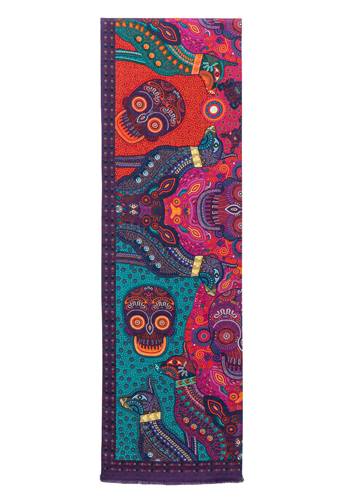 Bufanda Doble Vista D��a de Muertos Mictl��n