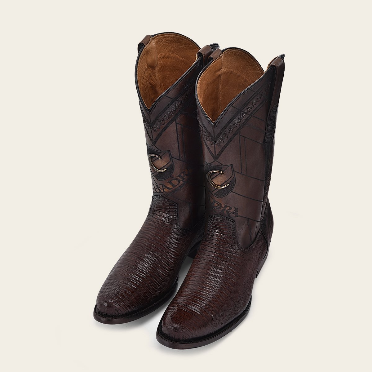Bota vaquera en piel de lizard.