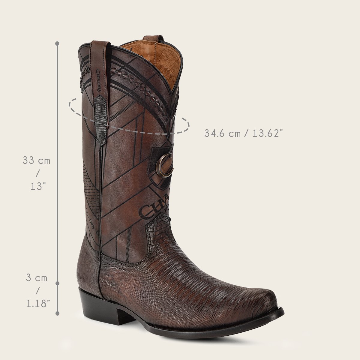 Bota vaquera en piel de lizard.