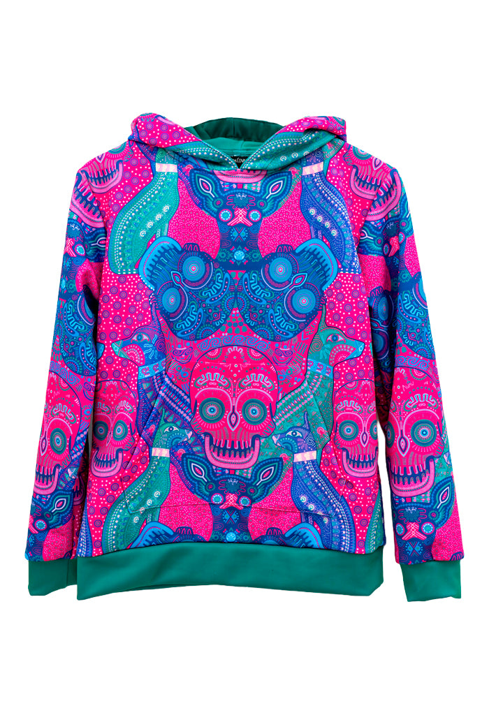 Sudadera Xolo Mujer D��a de Muertos Mictl��n Rosa