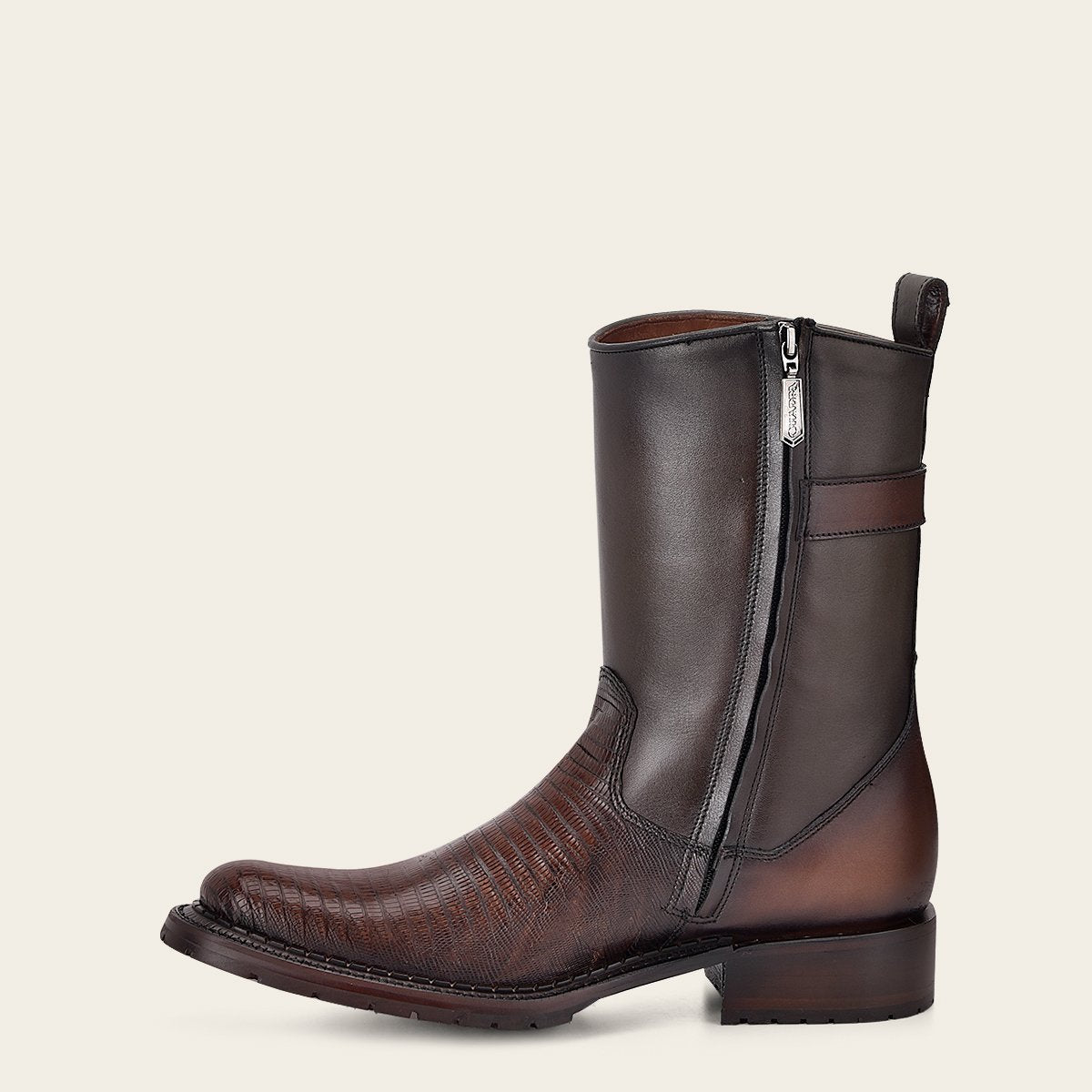 Bota en piel genuina de lizard.