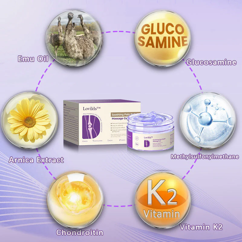 LOVILDS™ Turmeric & Emu Oil Arthritis Soothing Pain Relief Massage Gel 👨‍⚕️Australian Osteopathic Association （AOA）Approved