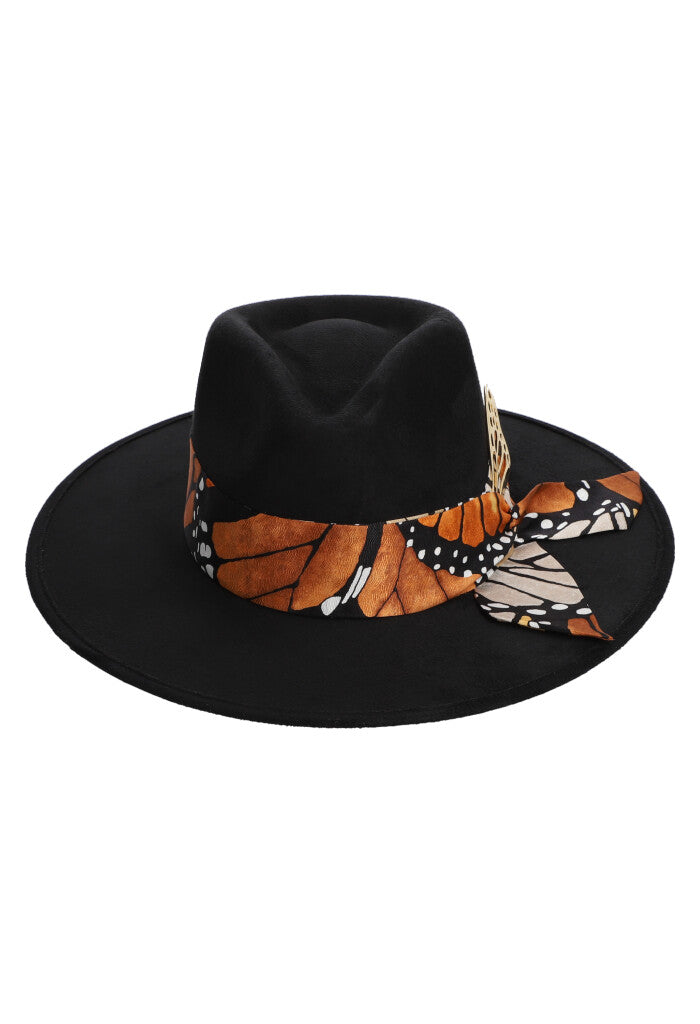 Sombrero Cehuallotl Negro Mariposa Macro Original