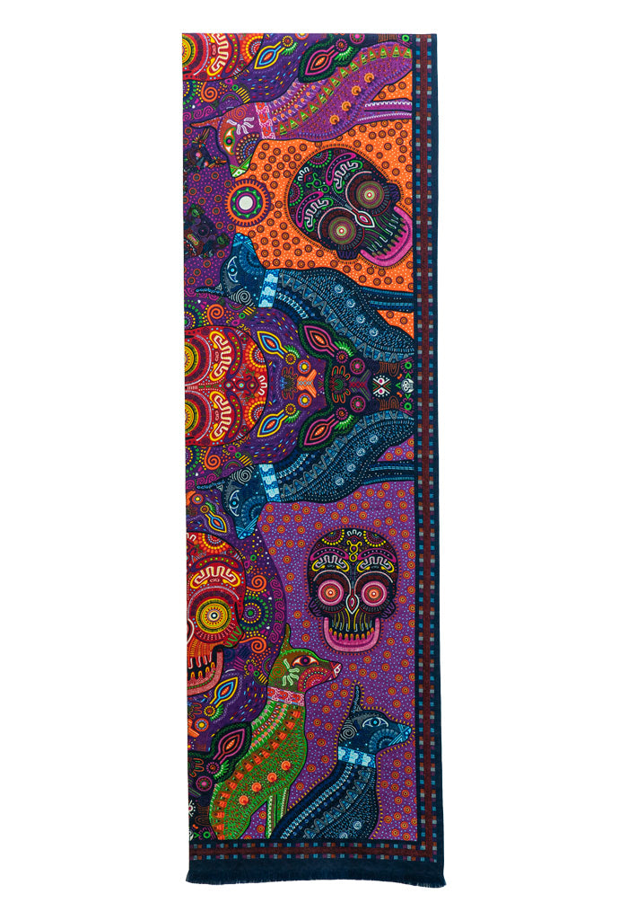 Bufanda Doble Vista D��a de Muertos Mictl��n