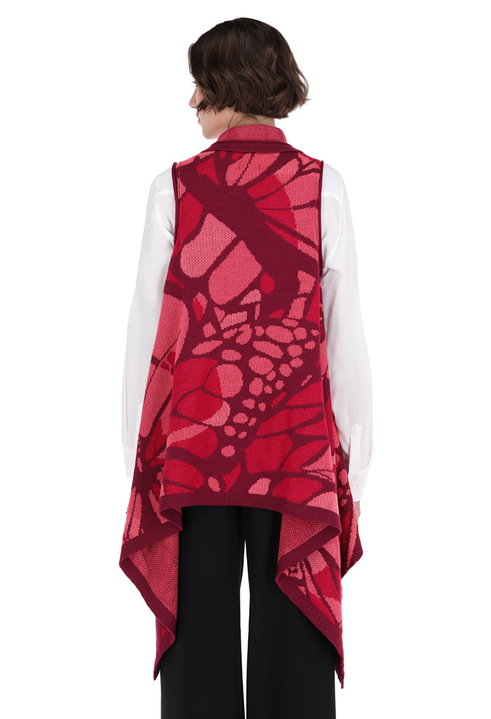 Chaleco Yoali Mariposa Abstracta Rojo