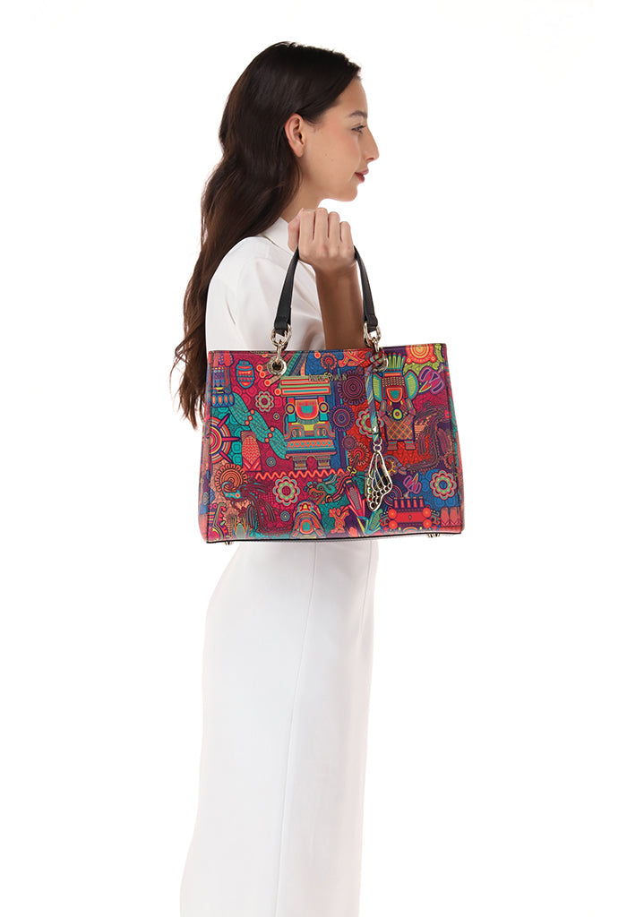 Bolsa Kaxan Saffiano Diosas Mexicas Morado