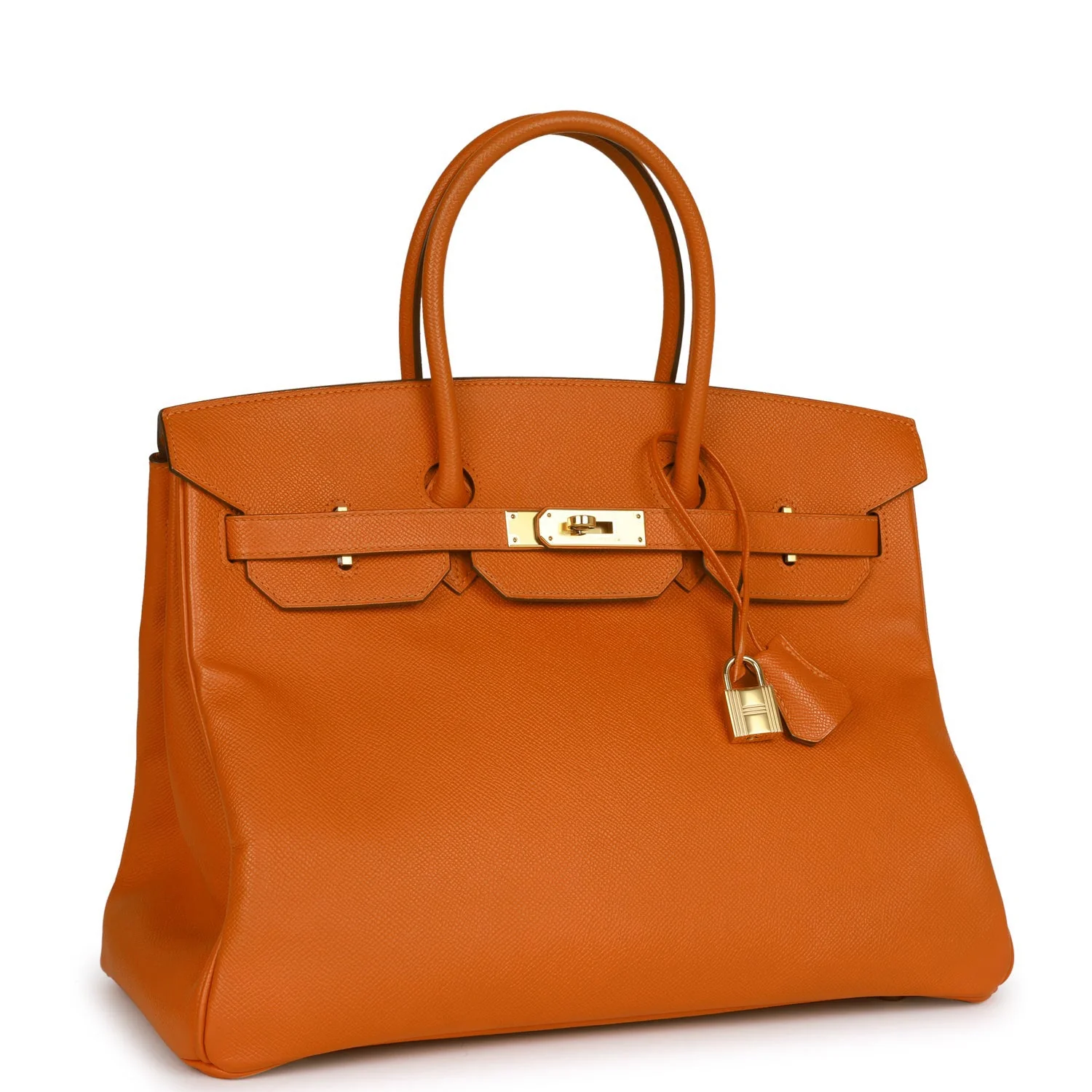 Pre-owned Her Birkin 35 Feu Epsom Gold Hardware