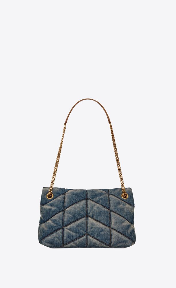 PUFFER SMALL IN SUEDE AND DENIM
