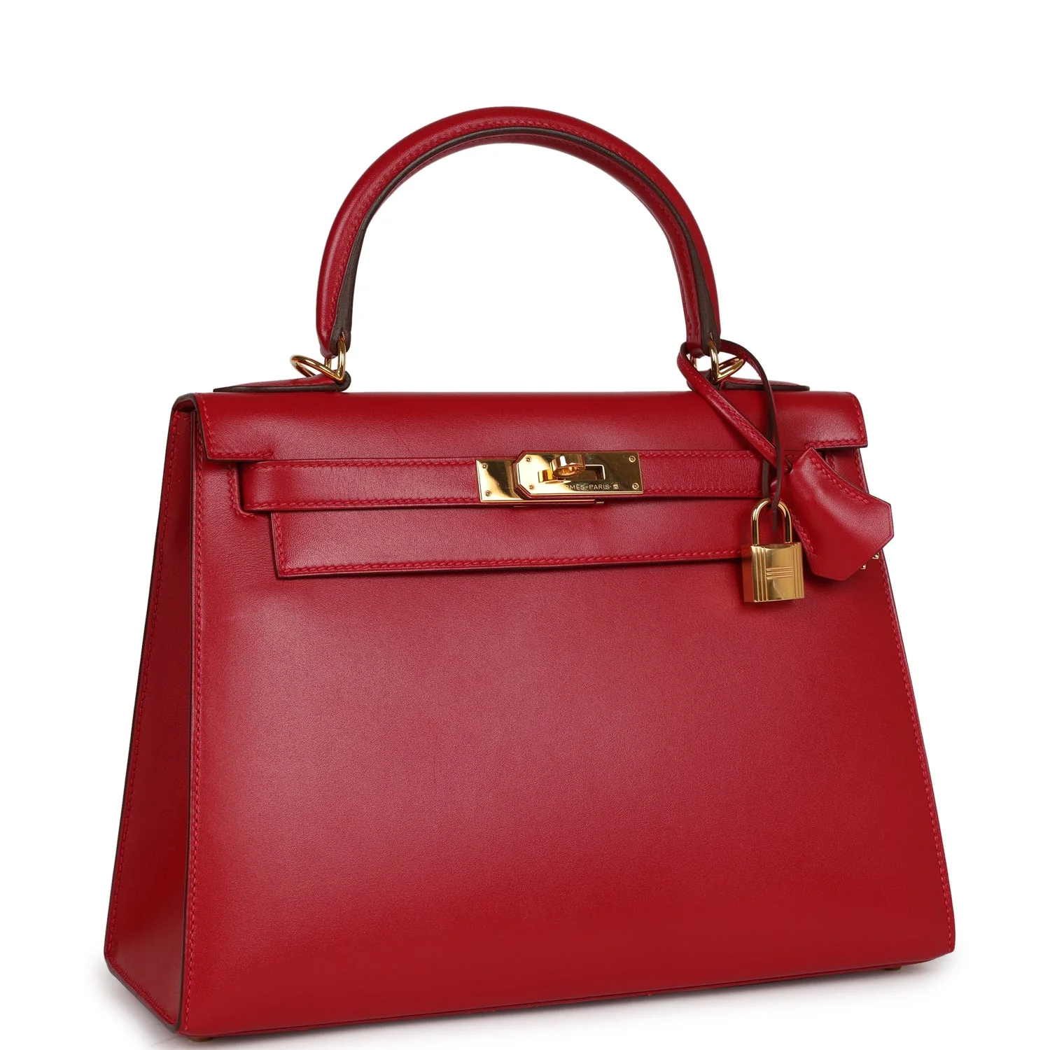 Her Kelly Sellier 28 Rouge Vif Tadelakt Gold Hardware