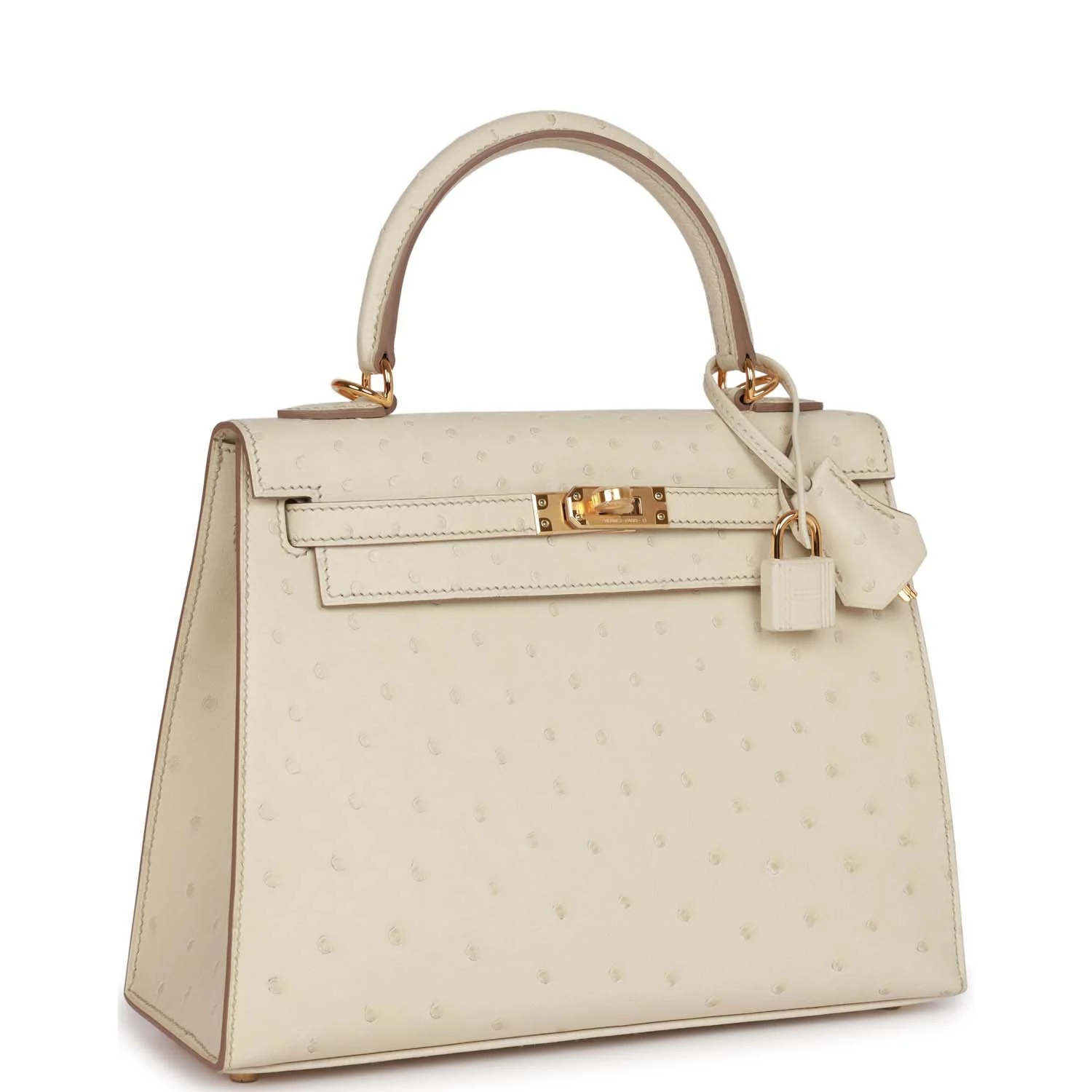 Her Kelly Sellier 25 Beton Ostrich Gold Hardware