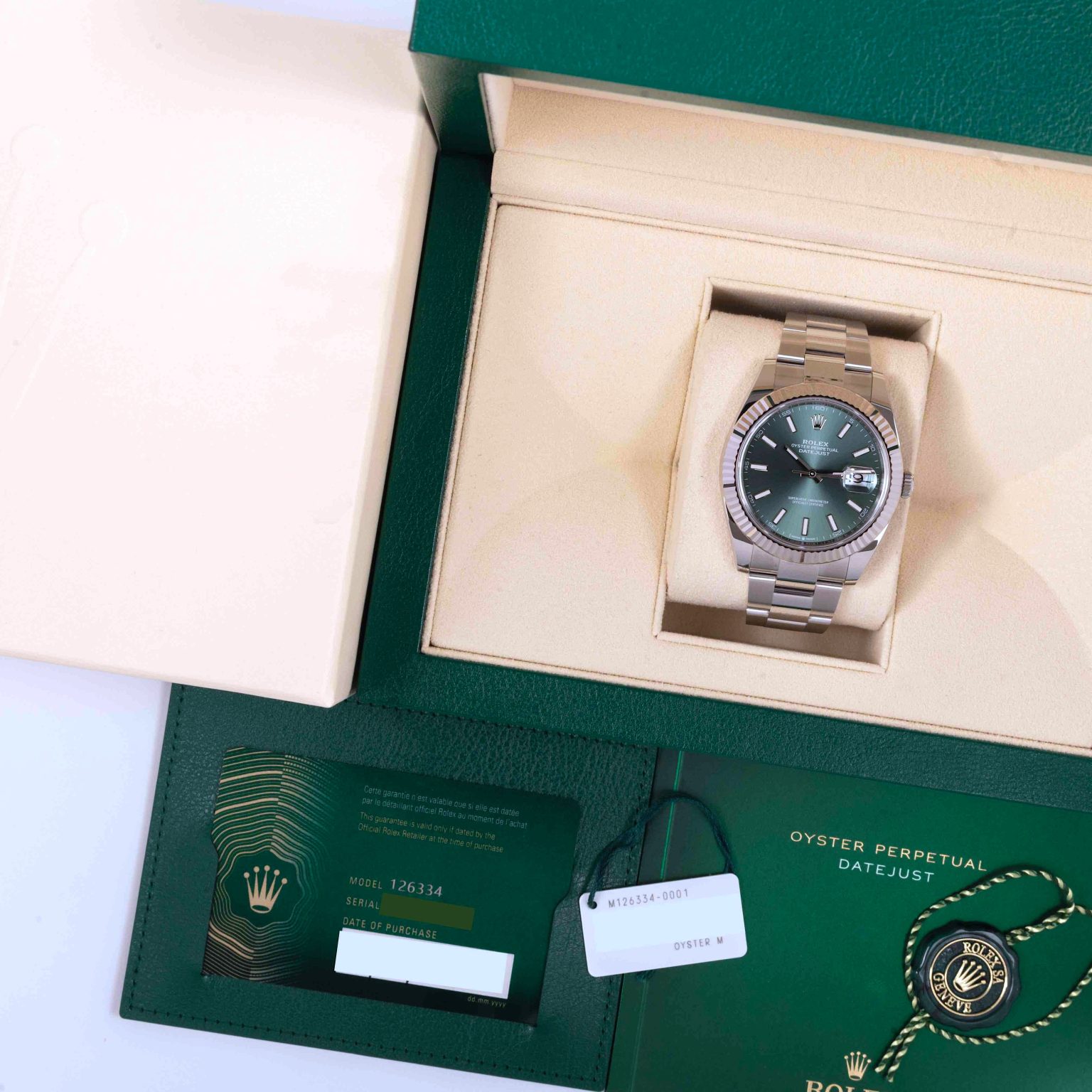 Rolex Datejust 41 126334 Mint Green dial