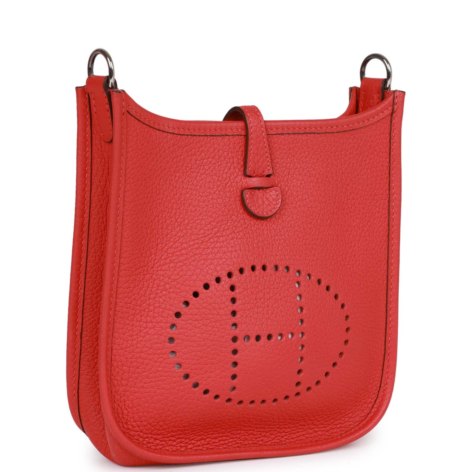 Pre-owned Her Evelyne TPM Rouge Tomate Clemence Palladium Hardware