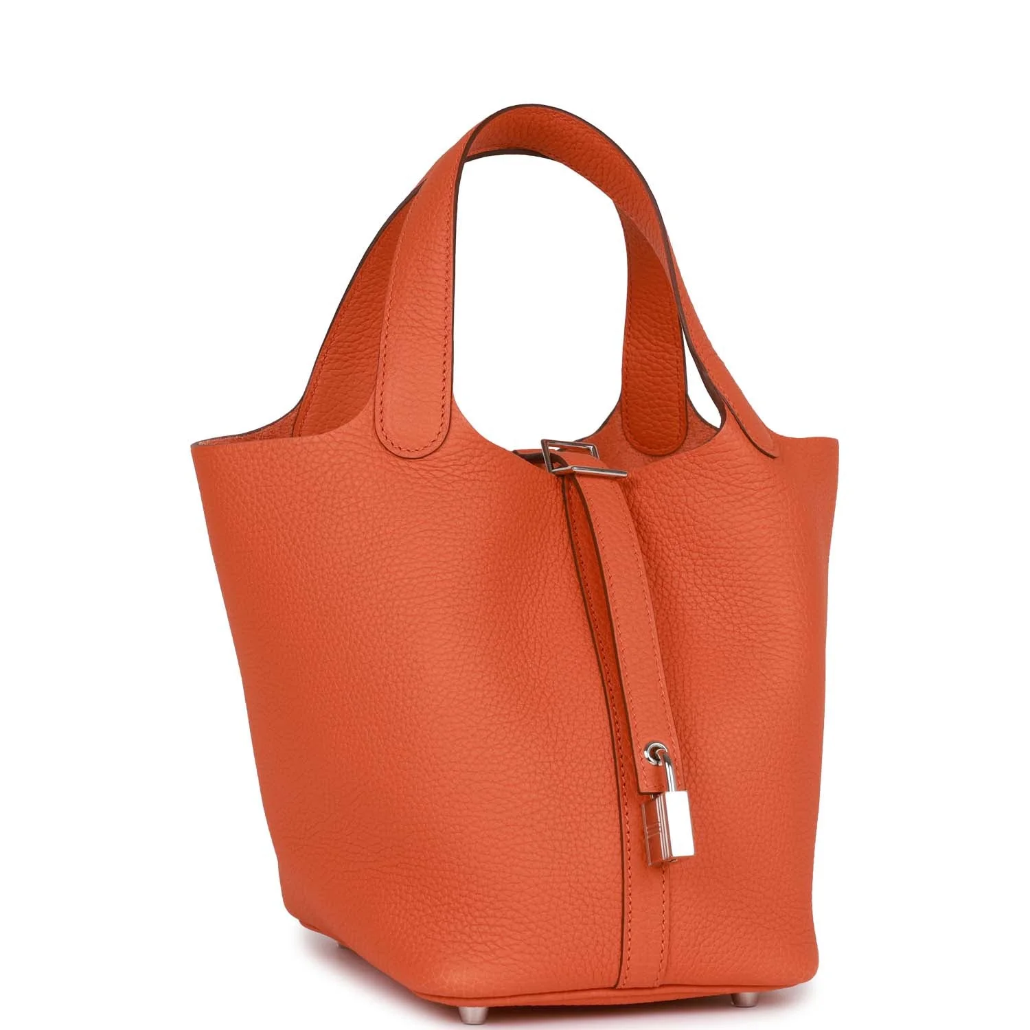 Her Picotin Lock 18 Orange Clemence Palladium Hardware