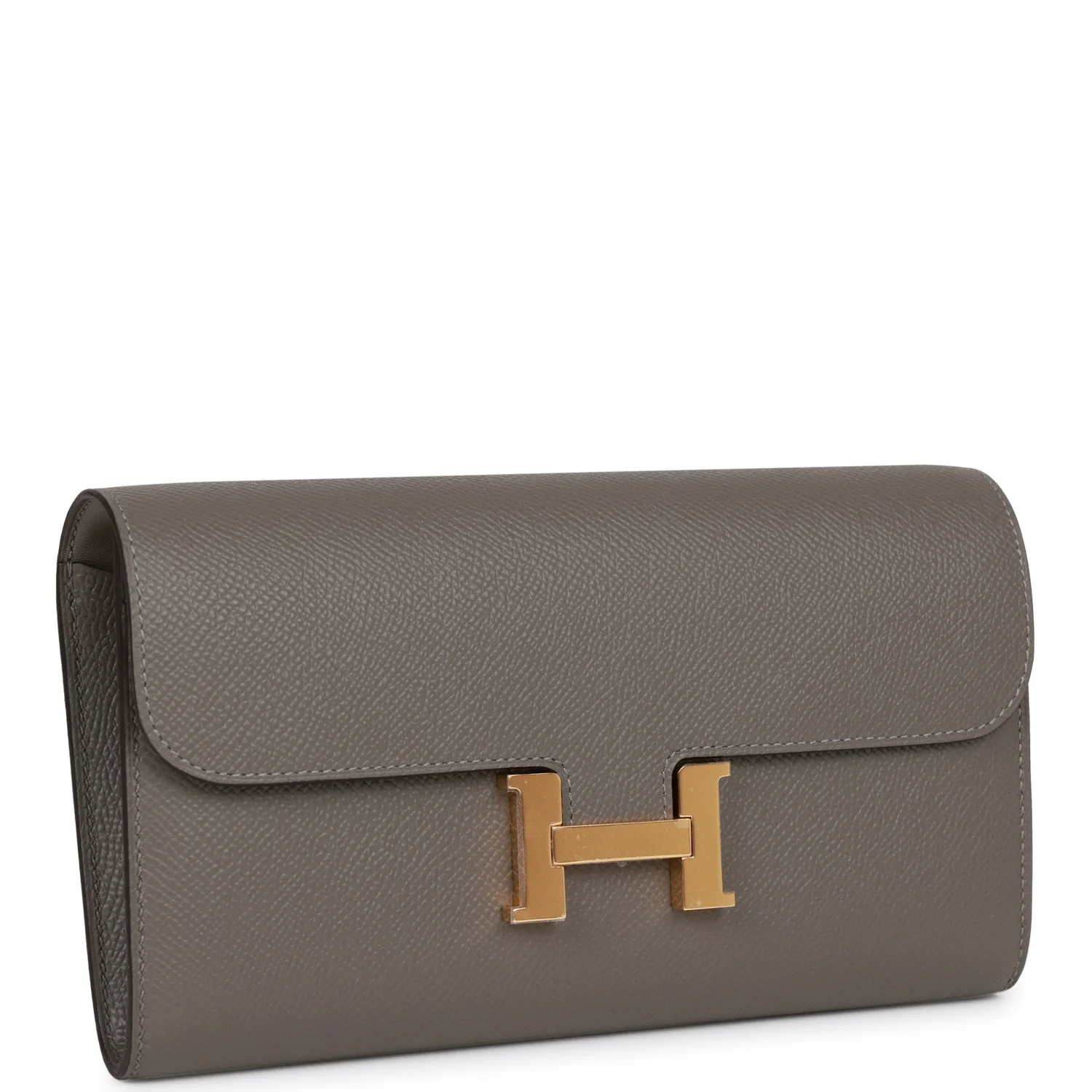 Her Constance Wallet To Go Gris Meyer Epsom Gold Hardware