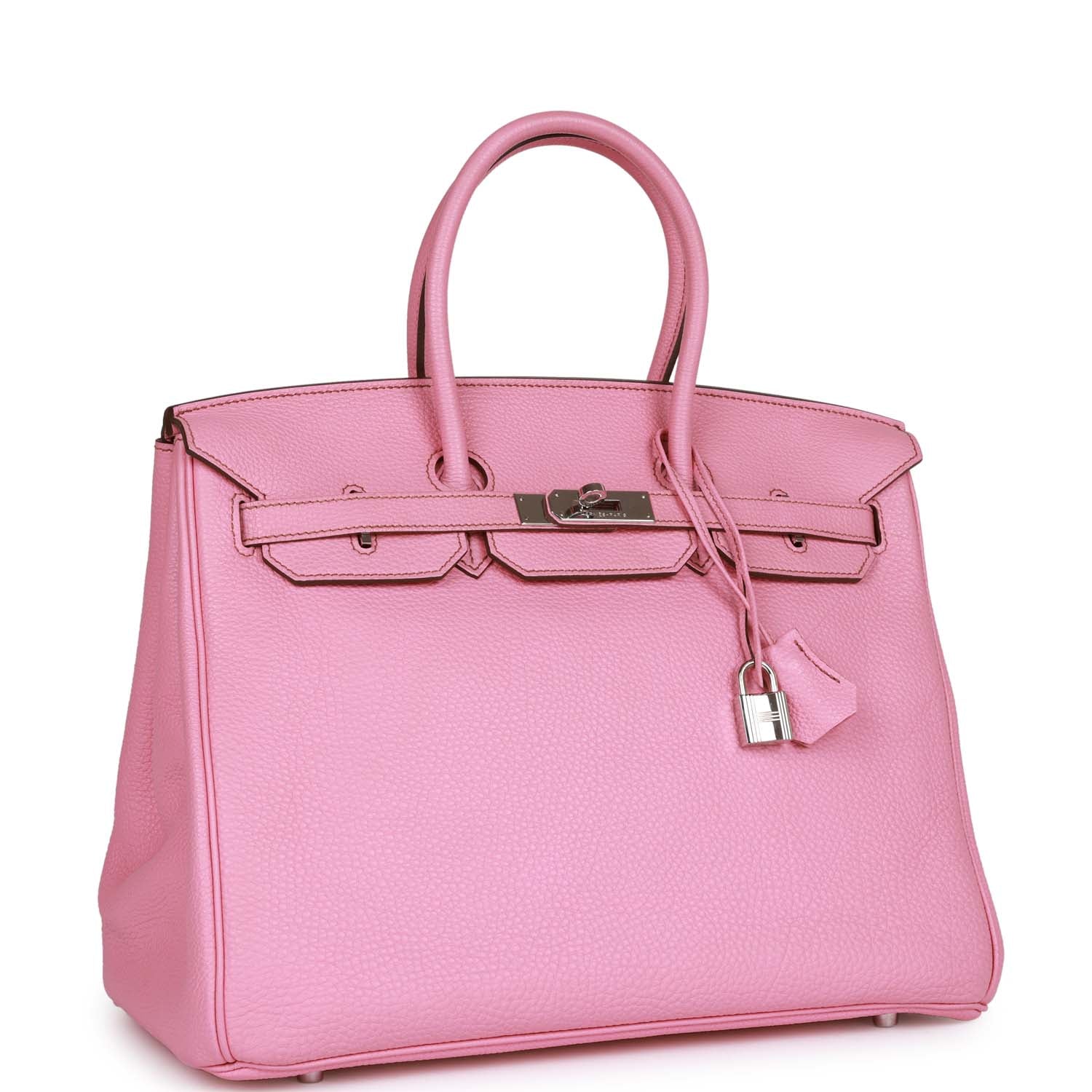 Pre-owned Her Birkin 35 Bubblegum Togo Palladium Hardware