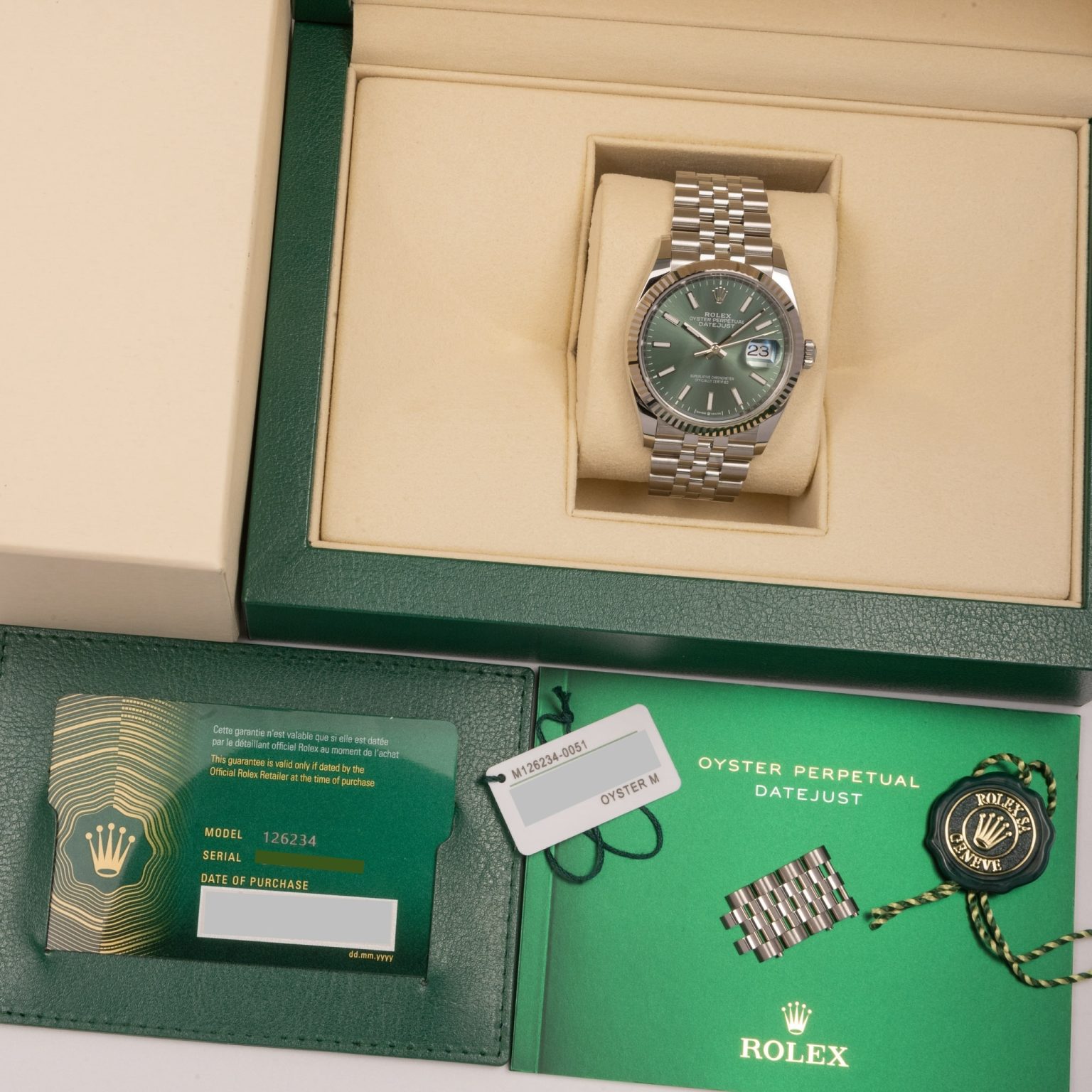 Rolex Datejust 36 126234 Mint Green Dial