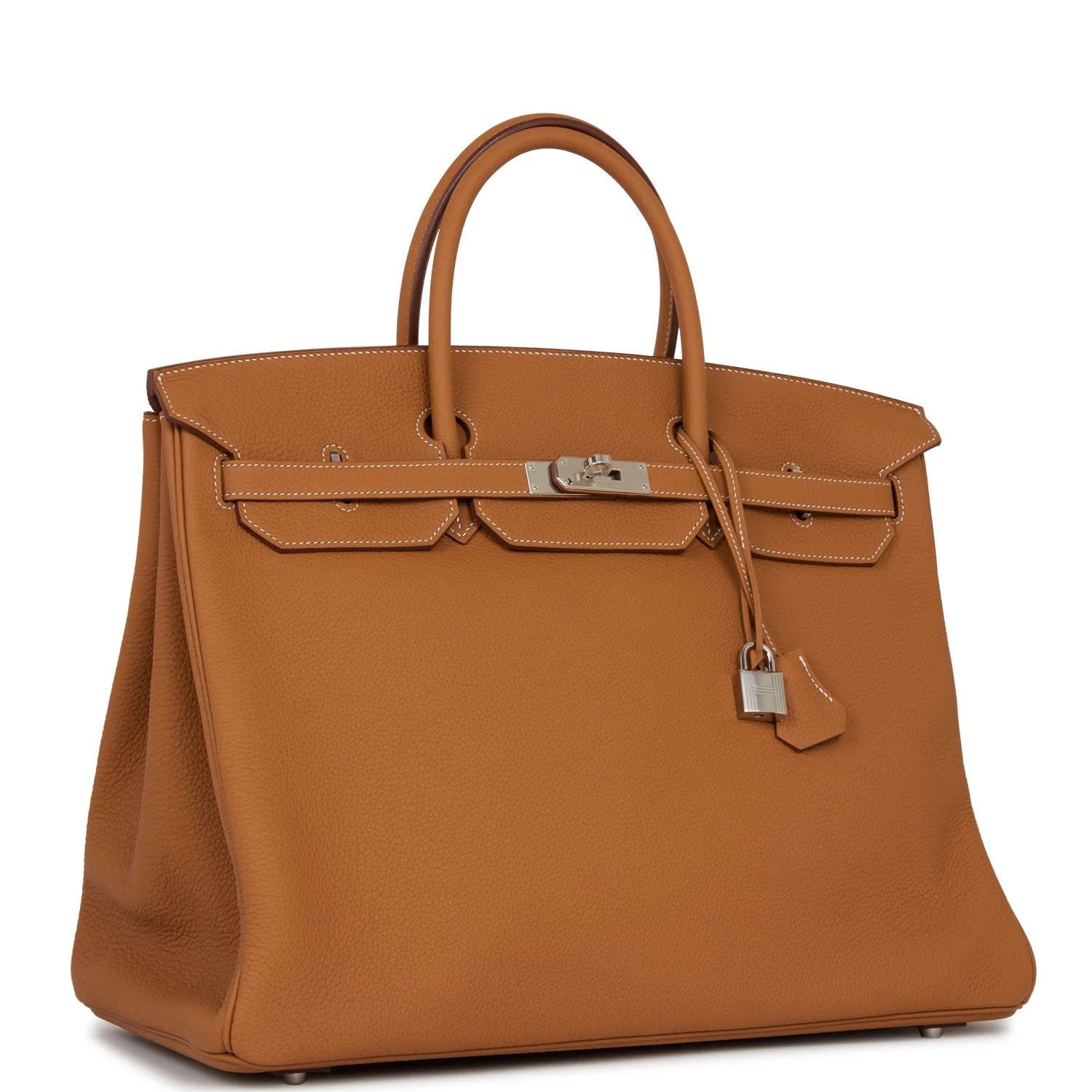 Her Birkin 40 Gold Togo Palladium Hardware