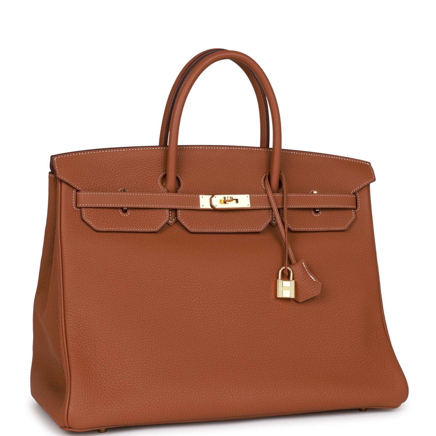 Pre-owned Her Birkin 40 Gold Togo Gold Hardware