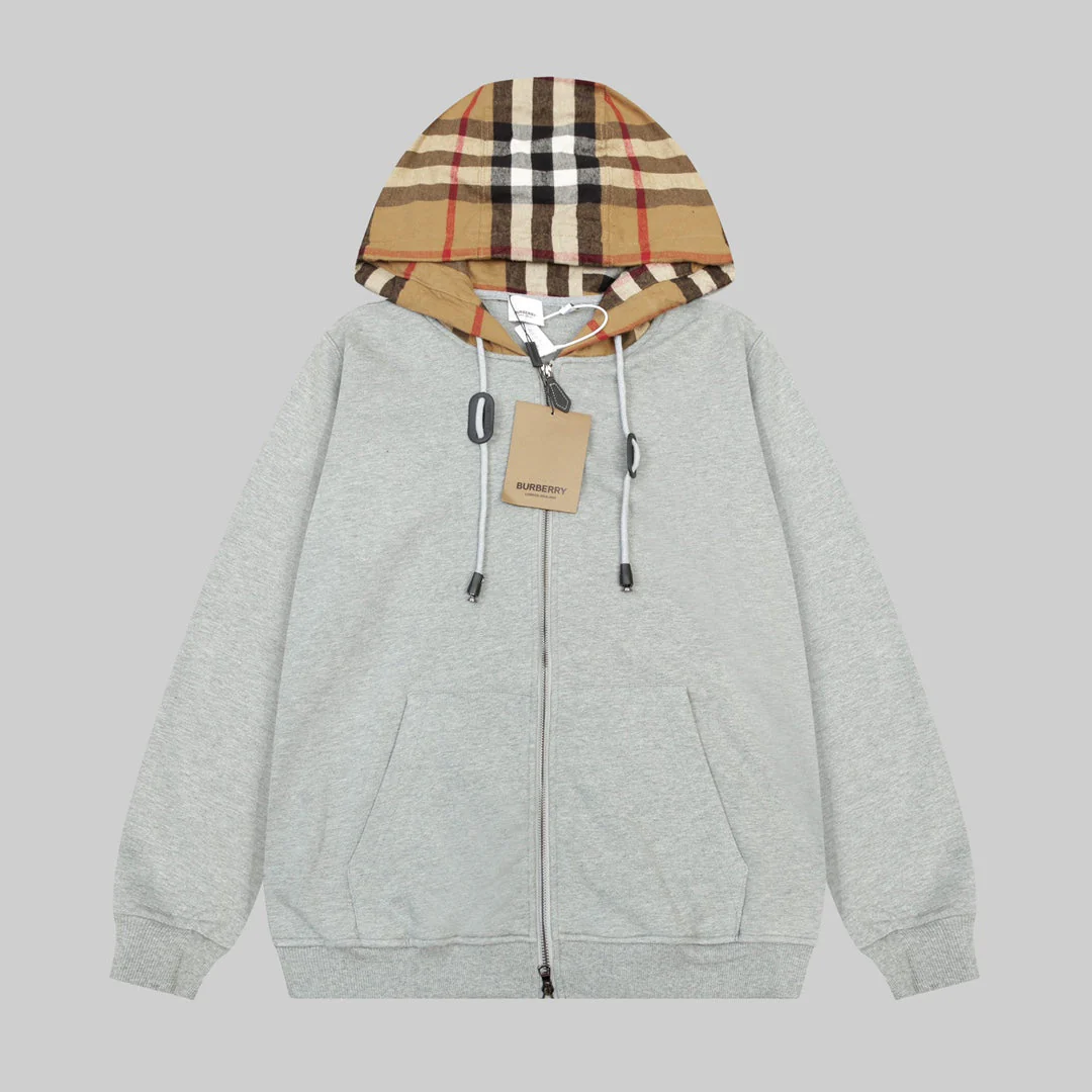 Check Zipper Hoodie
