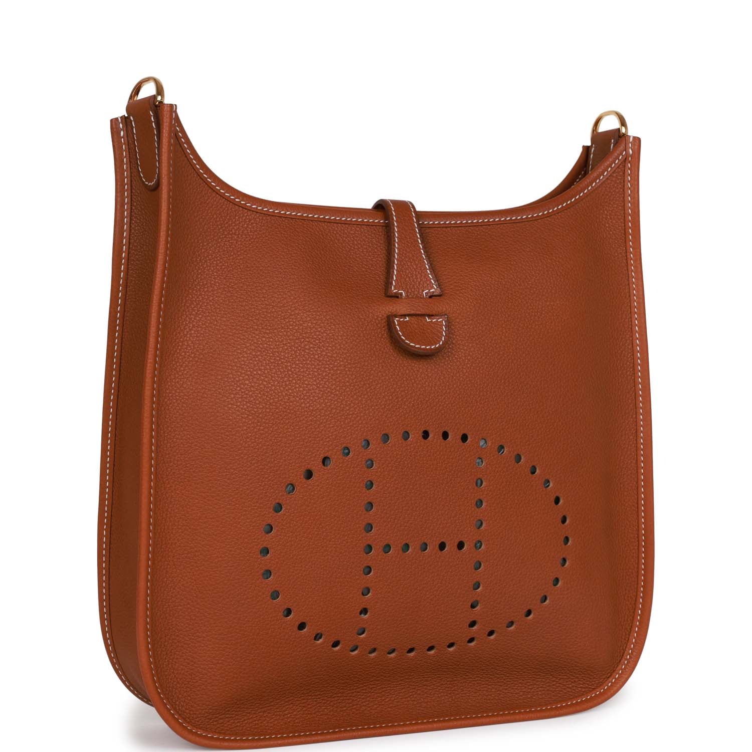 Her Evelyne III PM Fauve Barenia Faubourg Gold Hardware