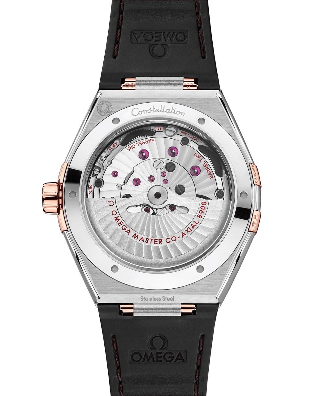 CONSTELLATION STEEL ‑ SEDNA™ GOLD ON LEATHER STRAP 41 MM
