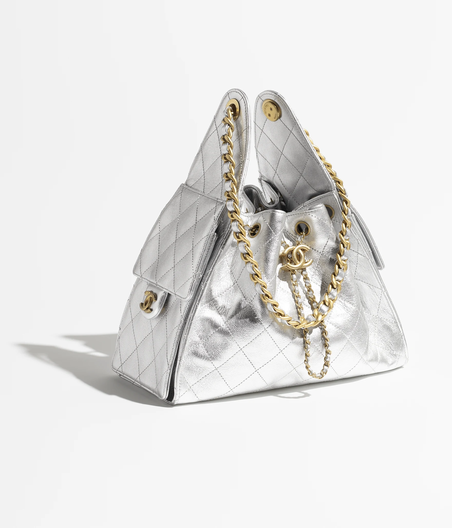 Chanel 25 Small Handbag Silver
