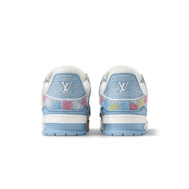 LV Trainer Sneaker Light Blue Grid