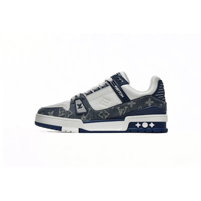 Louis Vuitton LV Trainer Monogram Denim White Blue