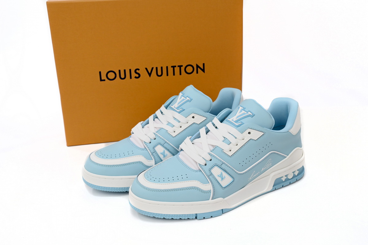 Louis Vuitton LV Trainer #54 Light Blue White