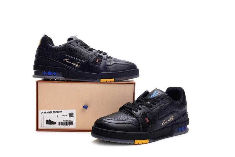 Louis Vuitton Trainer Black Litchi Pattern