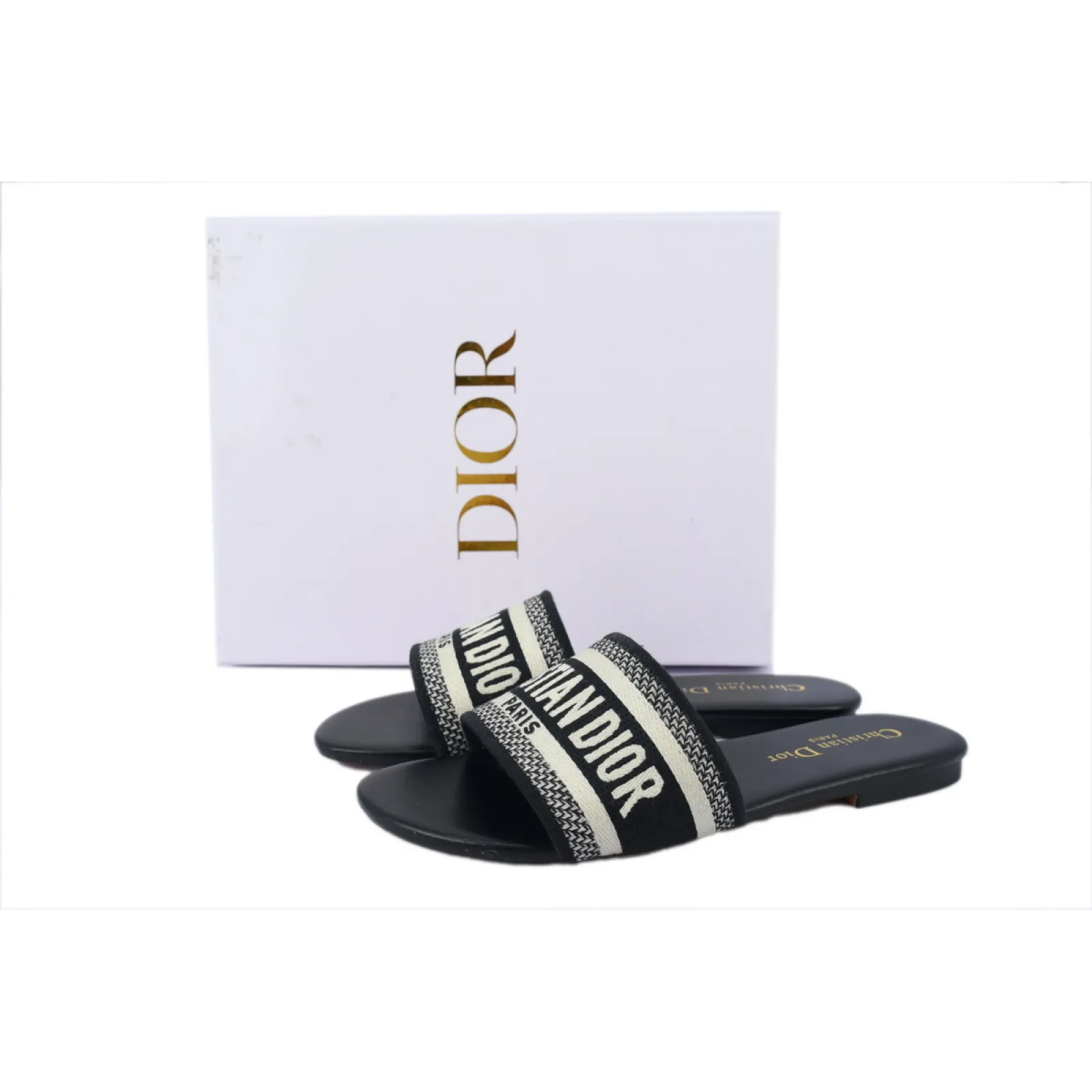 DIOR Classic Dway Slide Rose Black